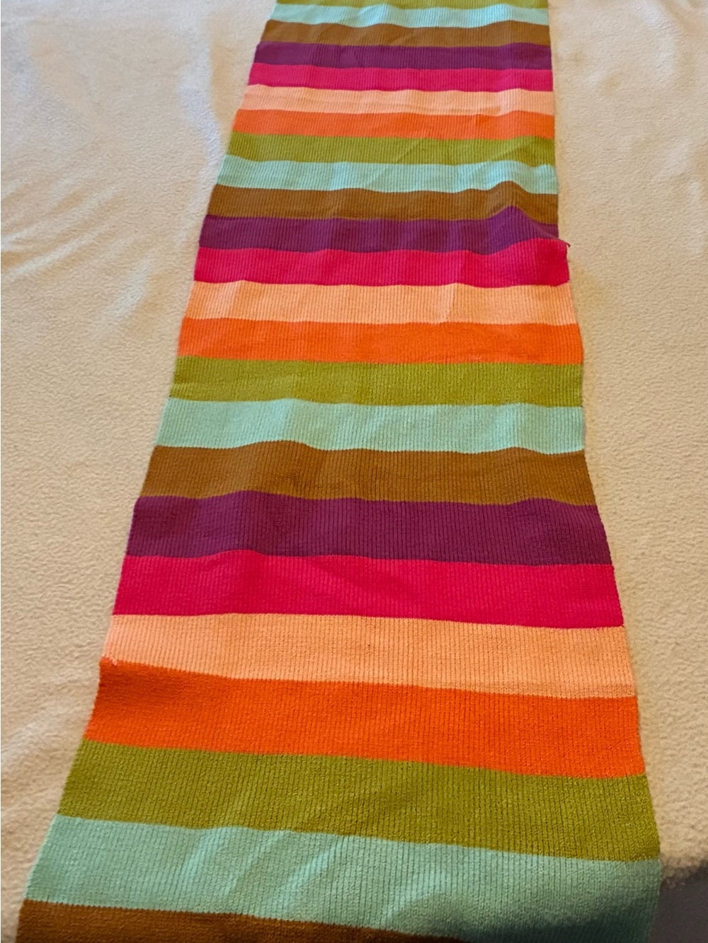 Colorful Rainbow Striped Knit Scarf - Bright & Cozy